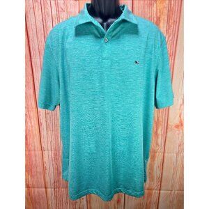 Vineyard Vines Mens Performance Polo Large Turquoise